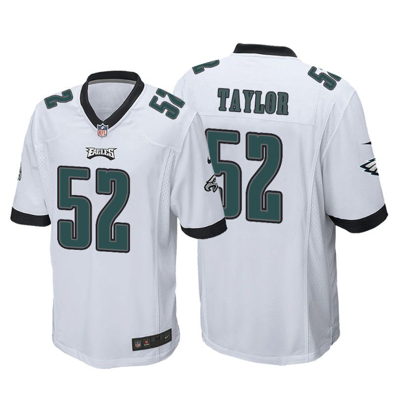 Men Philadelphia Eagles 52 Davion Taylor Nike White Game NFL Jersey